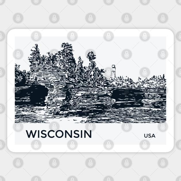 Wisconsin USA Sticker by Lakeric